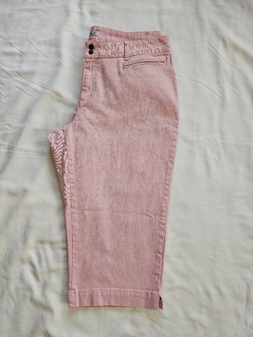 Light Pink denim Capri